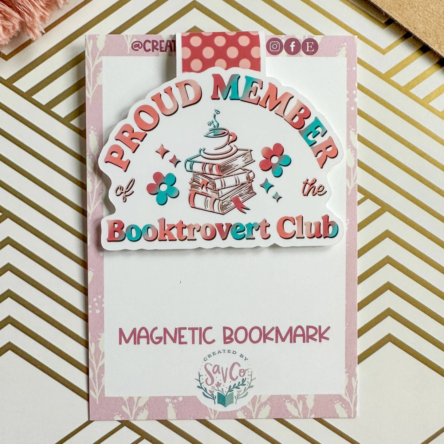 Proud Member of the Booktrovert Club Cute Magnetic Bookmark