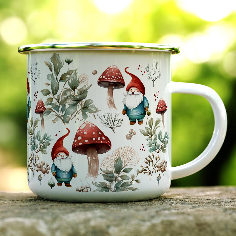 Cottagecore Woodland Mushroom Gnome Camp Mug, Holiday Gifts