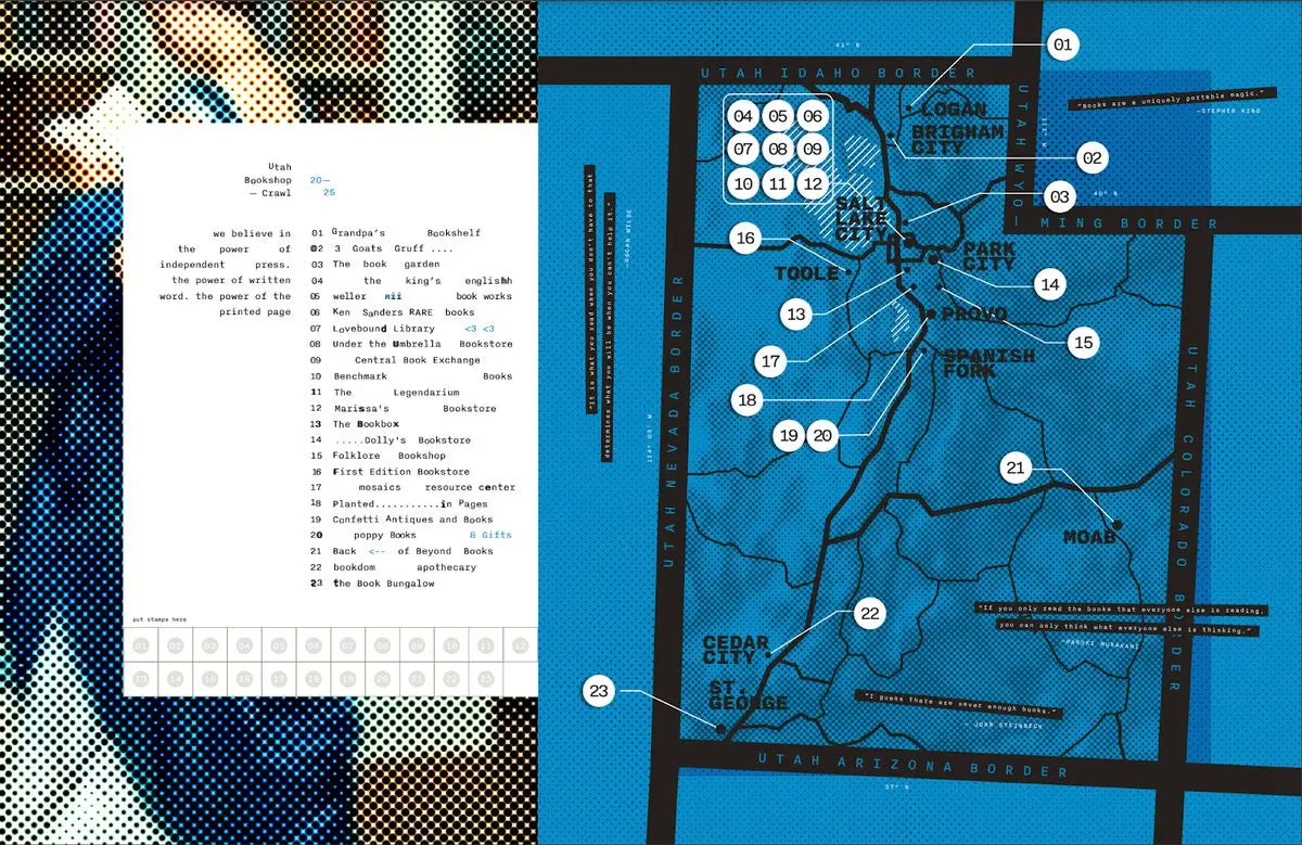 Utah Bookshop Crawl Map