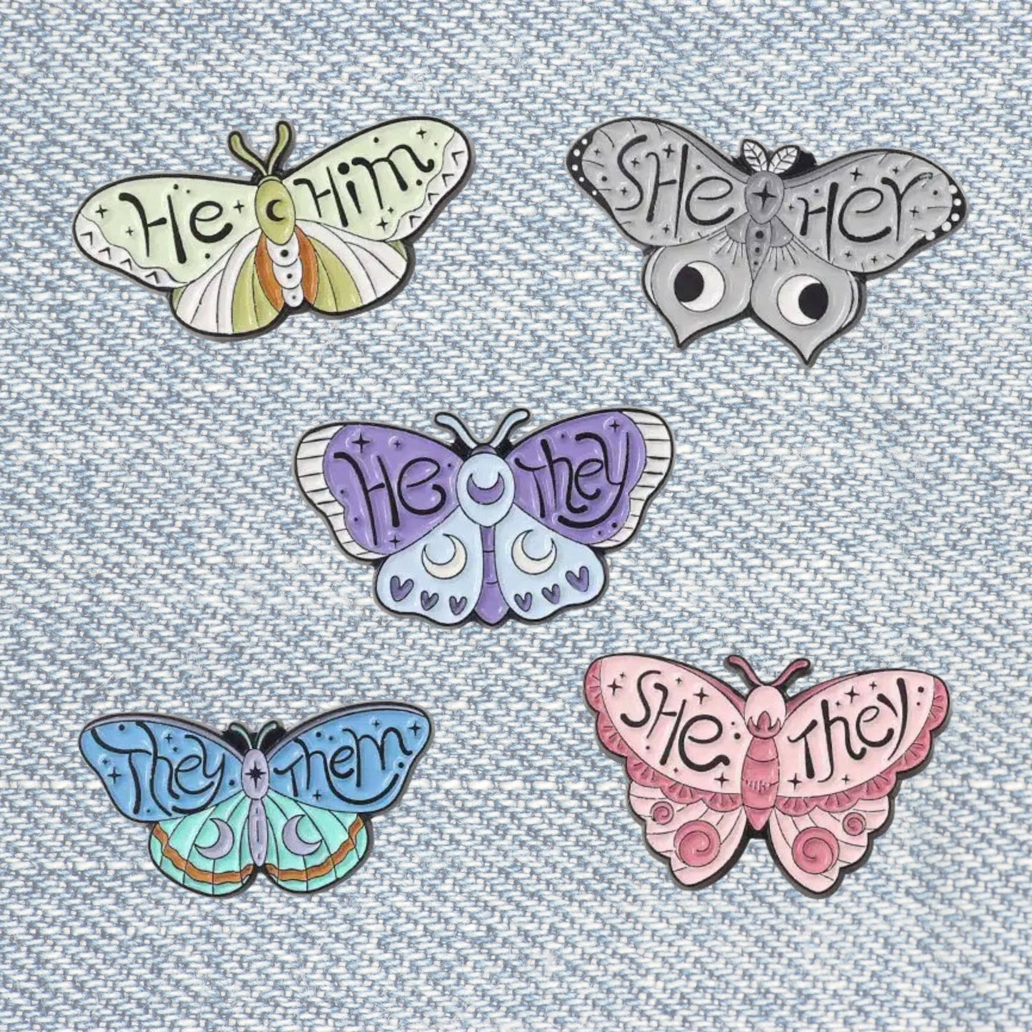 Pronoun Moth Pin
