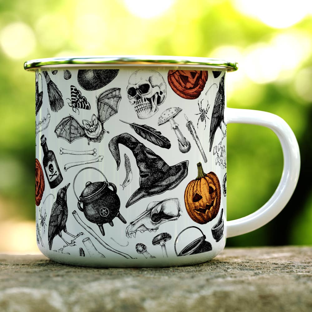 Spooky Witchy Halloween Camping Mug, Halloween Gifts