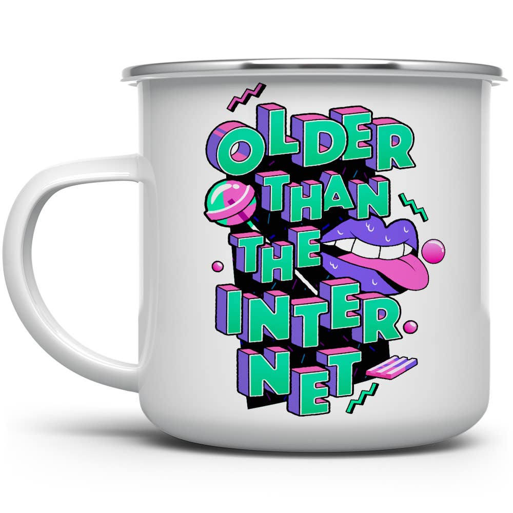 Older Than The Internet Camp Mug, Funny Gen X Nostalgic Gift