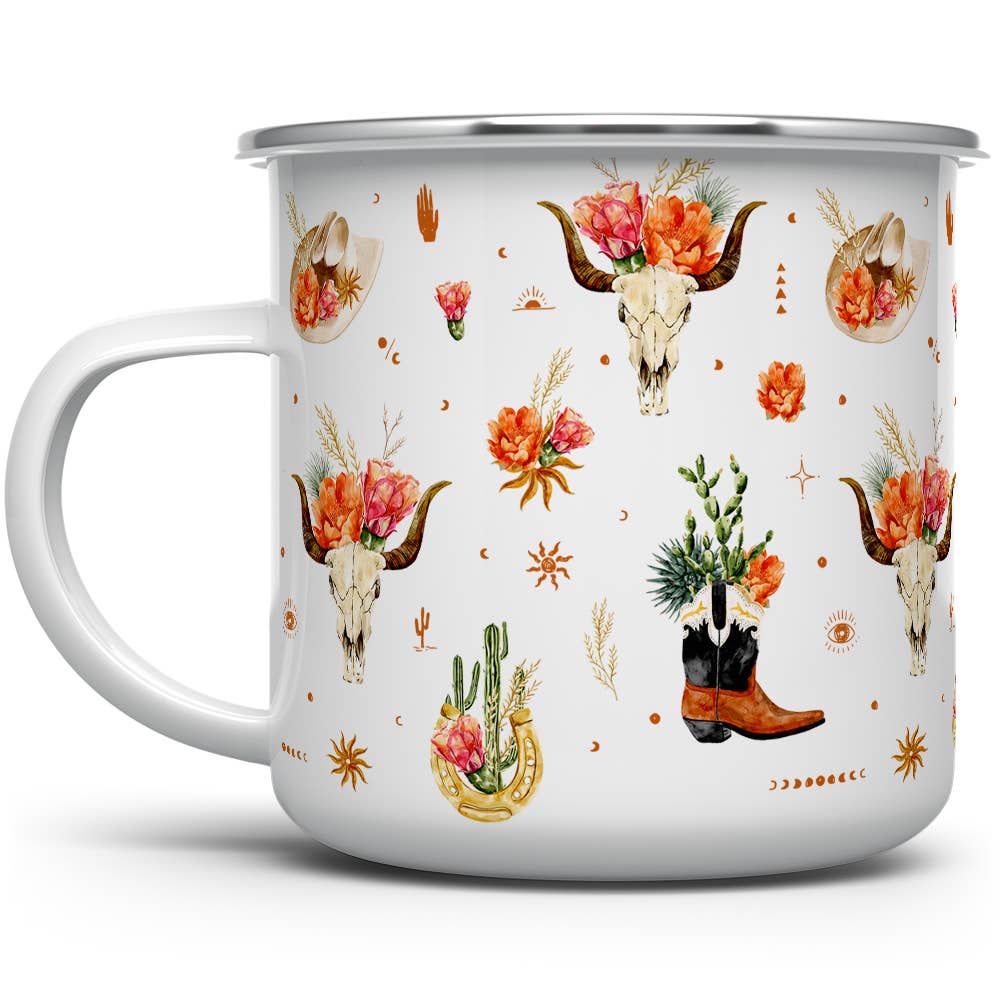 Floral Country Western Desert Boho Campfire Camping Mug