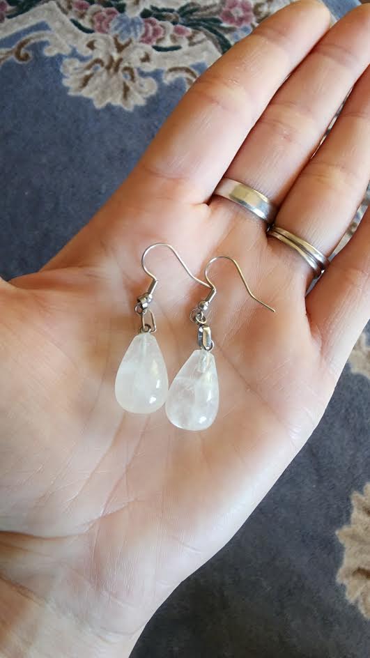 Clear Quartz Dangle Earrings