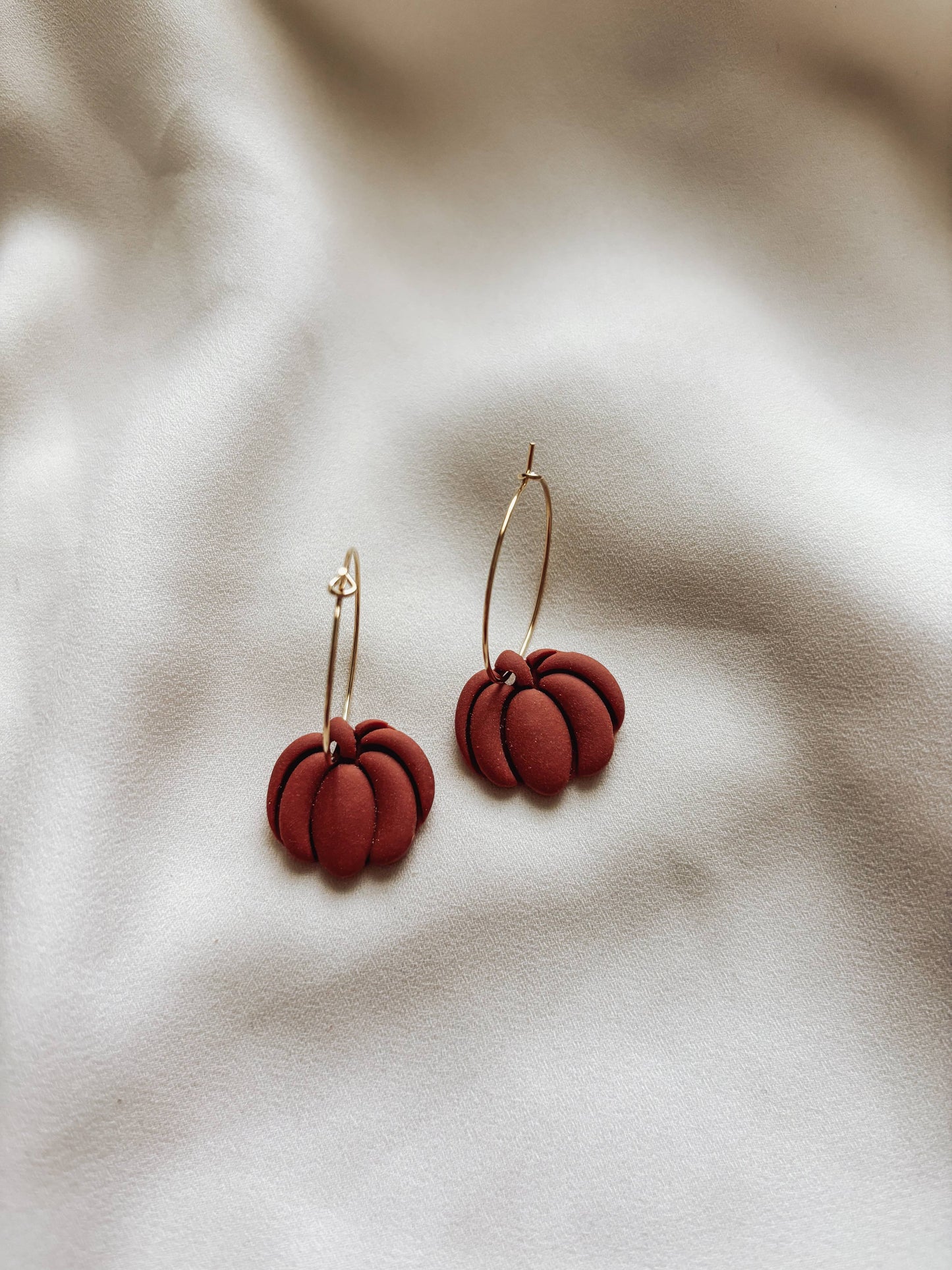 Pumpkin Hoop Earrings, Halloween Earrings, Fall Earrings