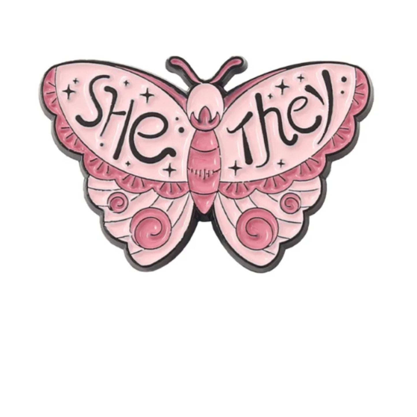 Butterfly Enamel Pin: Pronoun Wings, Nature-Inspired Jewelry