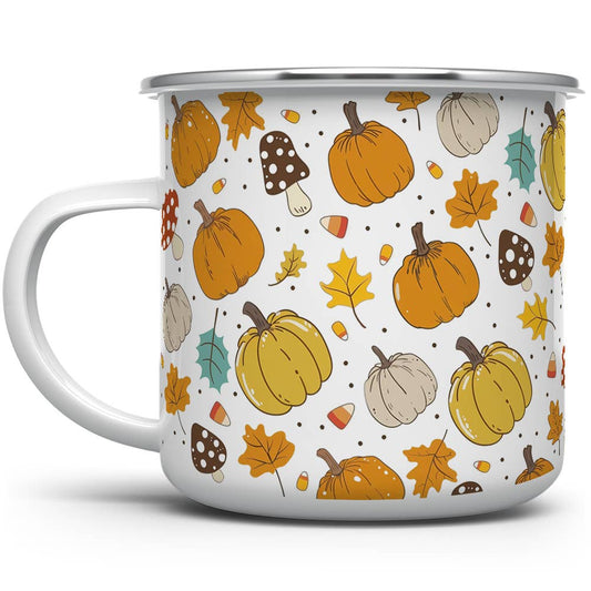 Cute Pumpkin Fall Foliage Autumn Camp Mug, Halloween Gifts