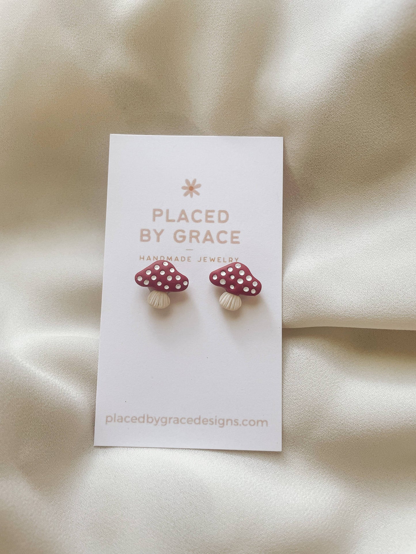 Red Mushroom Studs I Mushroom Earrings I Fall Earrings