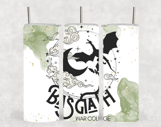 Basgiath War College Green Watercolor Bookish Tumbler