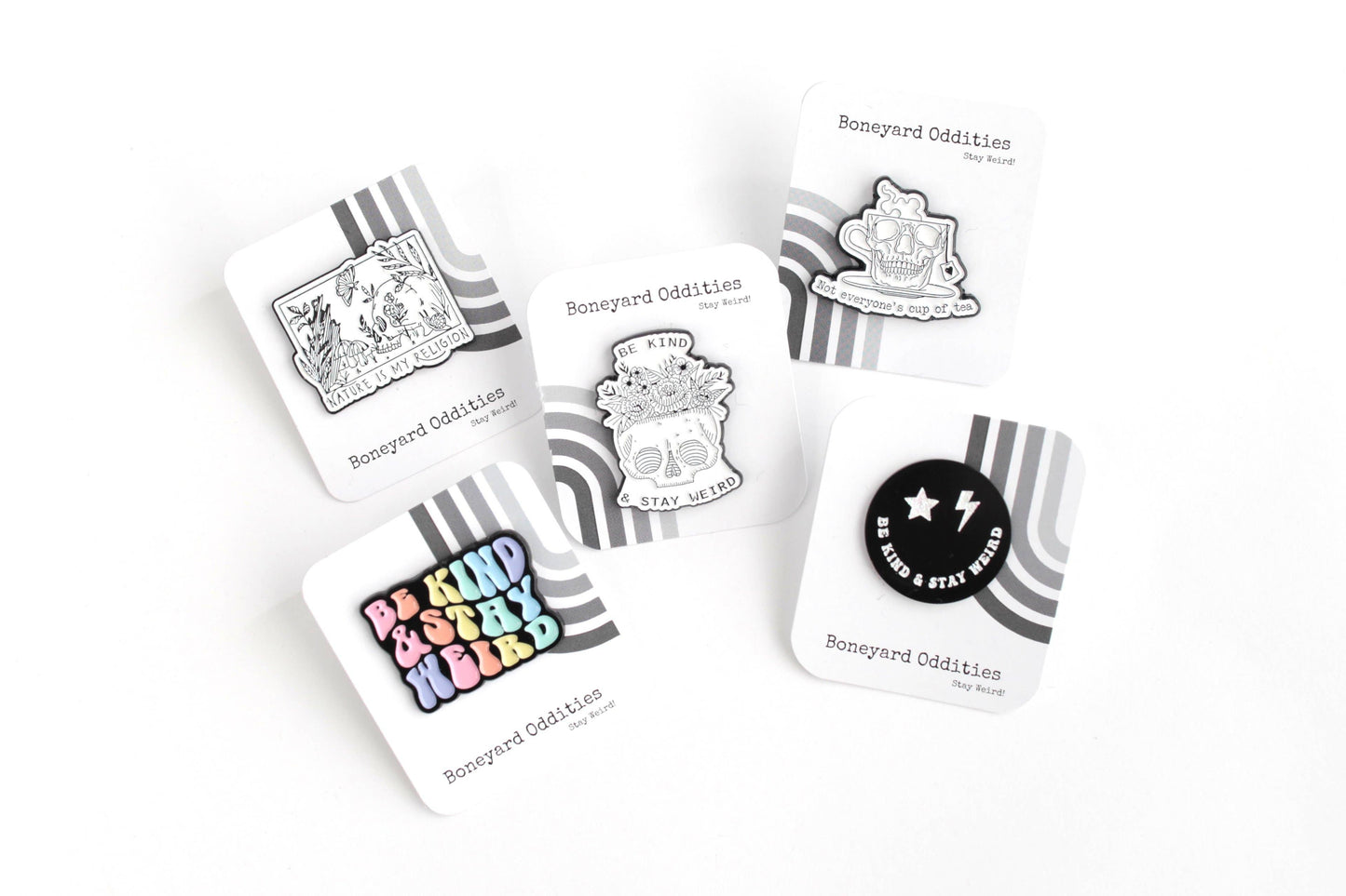 Nature is my Religion - Soft Enamel Pin - black and white sk