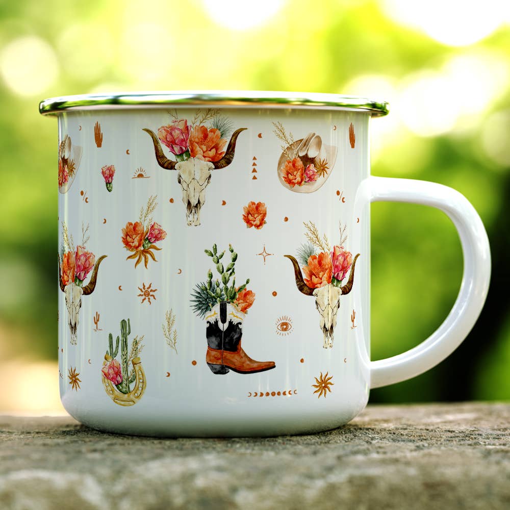 Floral Country Western Desert Boho Campfire Camping Mug