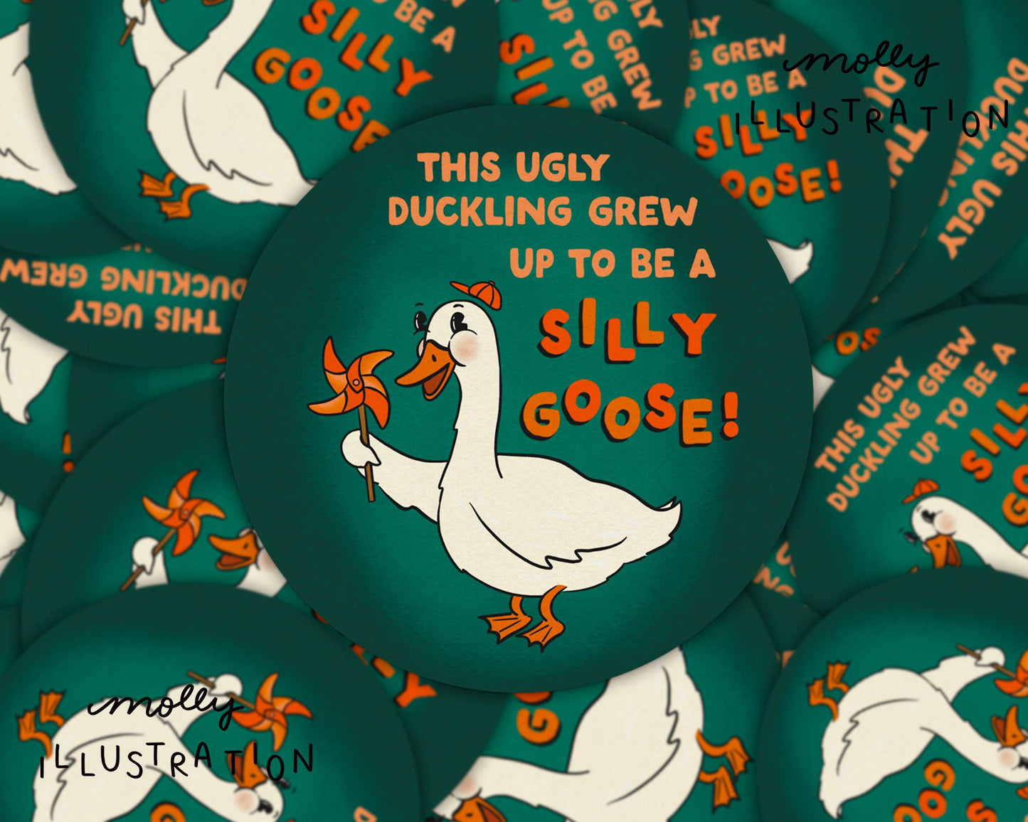 Silly Goose Cartoon  Waterproof Vinyl Sticker