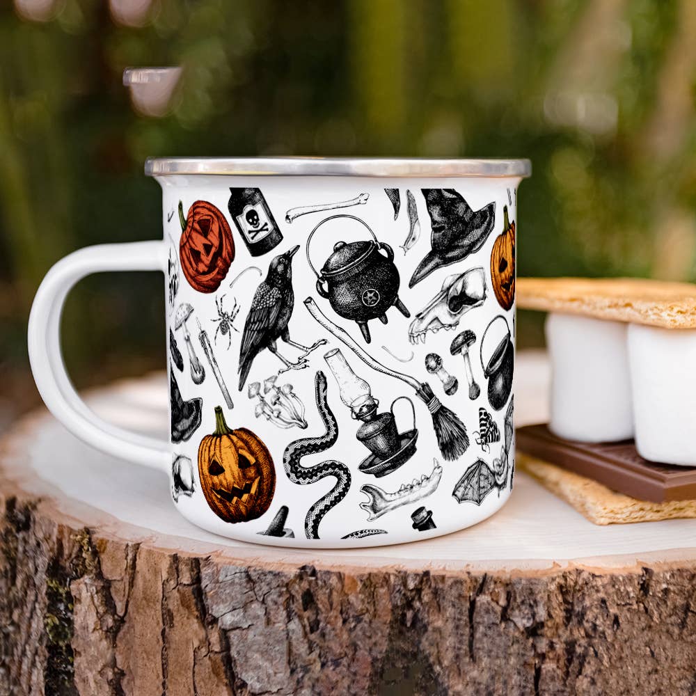 Spooky Witchy Halloween Camping Mug, Halloween Gifts