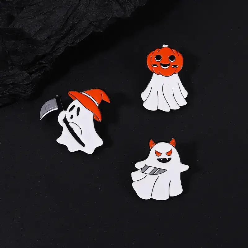 DIY Cartoon Ghost Metal Pin - Unique Accessory for Clothing