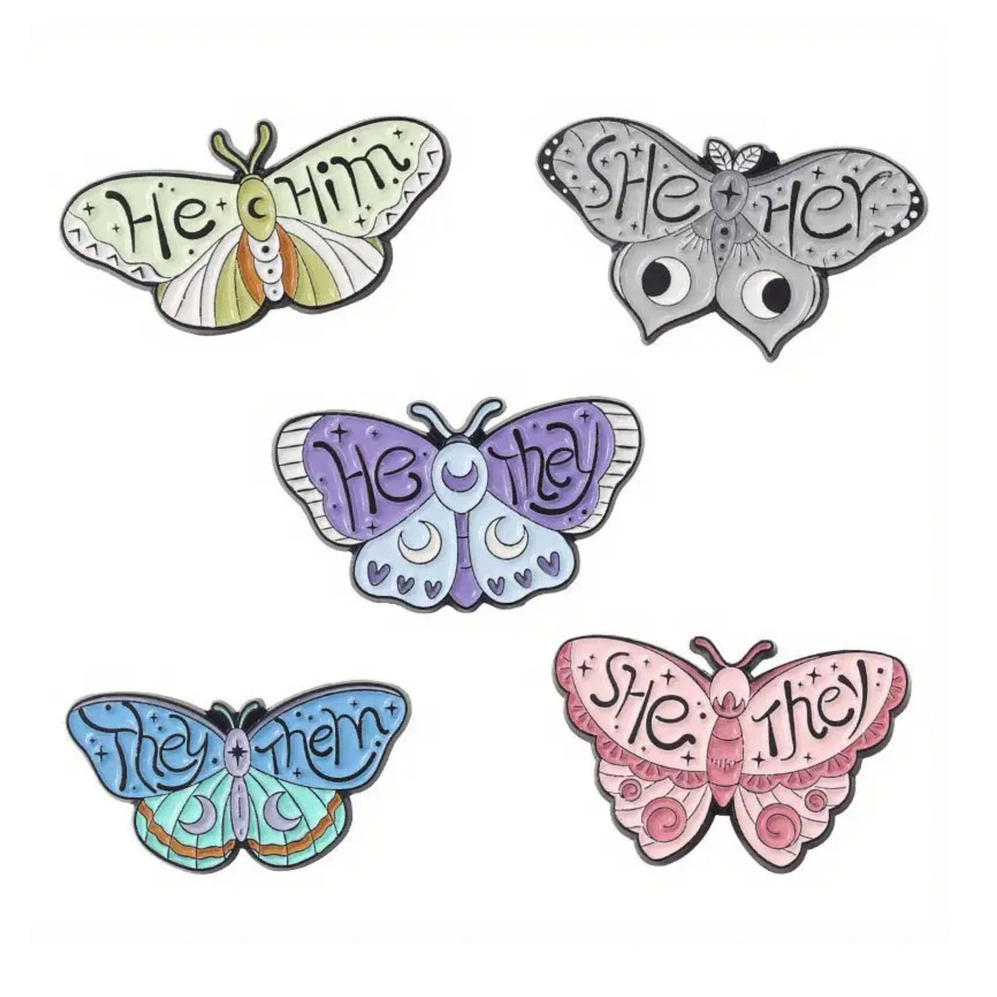 Butterfly Enamel Pin: Pronoun Wings, Nature-Inspired Jewelry