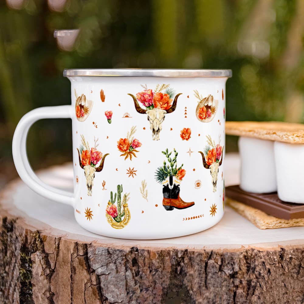 Floral Country Western Desert Boho Campfire Camping Mug