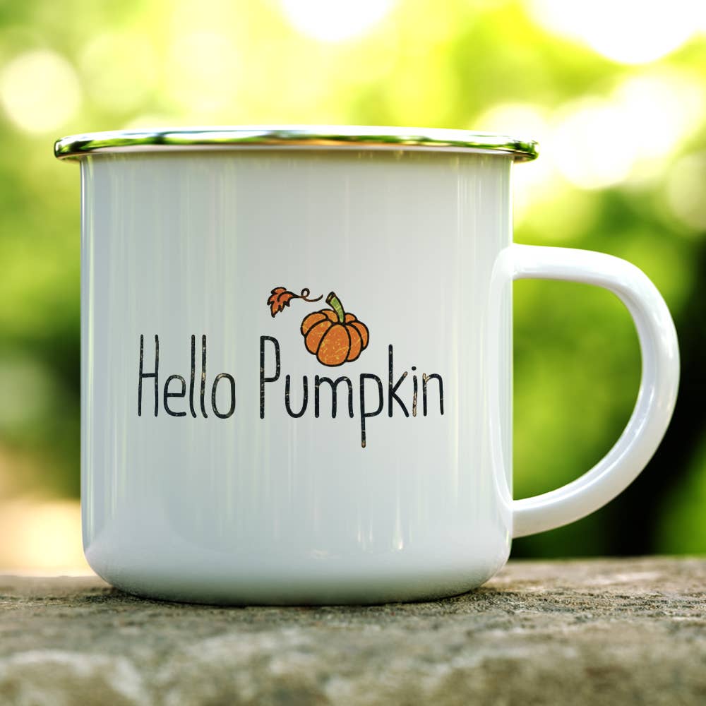 Hello Pumpkin Fall Autumn Season Campfire Camping Mug