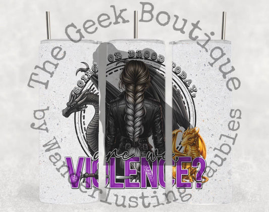 Fourth Wing Violence Simple Circle Bookish Romantasy Tumbler