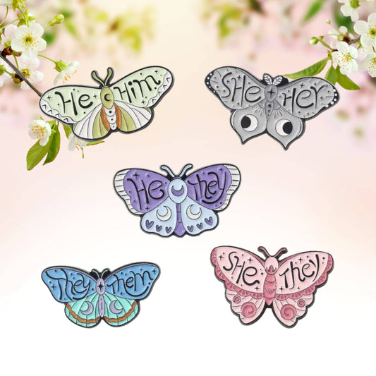 Butterfly Enamel Pin: Pronoun Wings, Nature-Inspired Jewelry