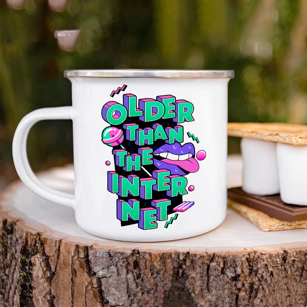 Older Than The Internet Camp Mug, Funny Gen X Nostalgic Gift