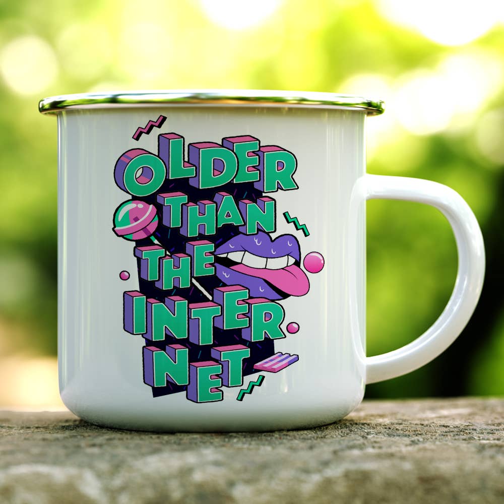 Older Than The Internet Camp Mug, Funny Gen X Nostalgic Gift