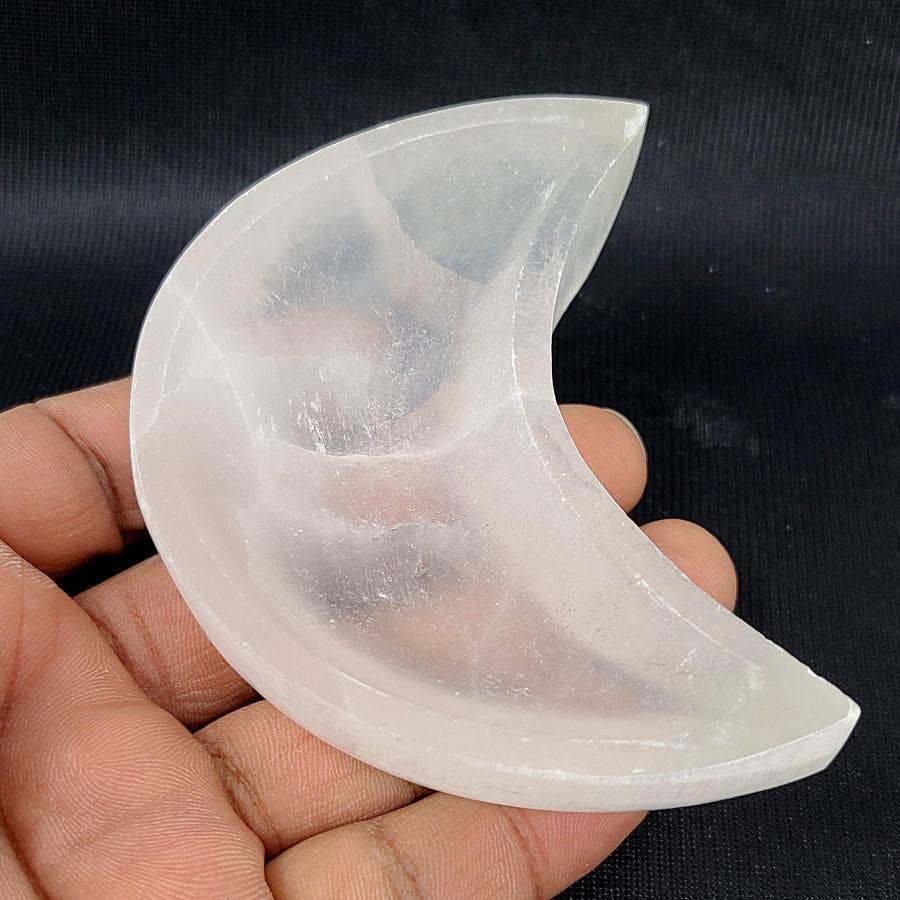 Selenite Moon Bowl