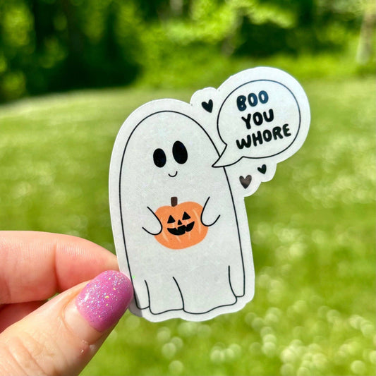 Boo You Whore Ghost Sticker