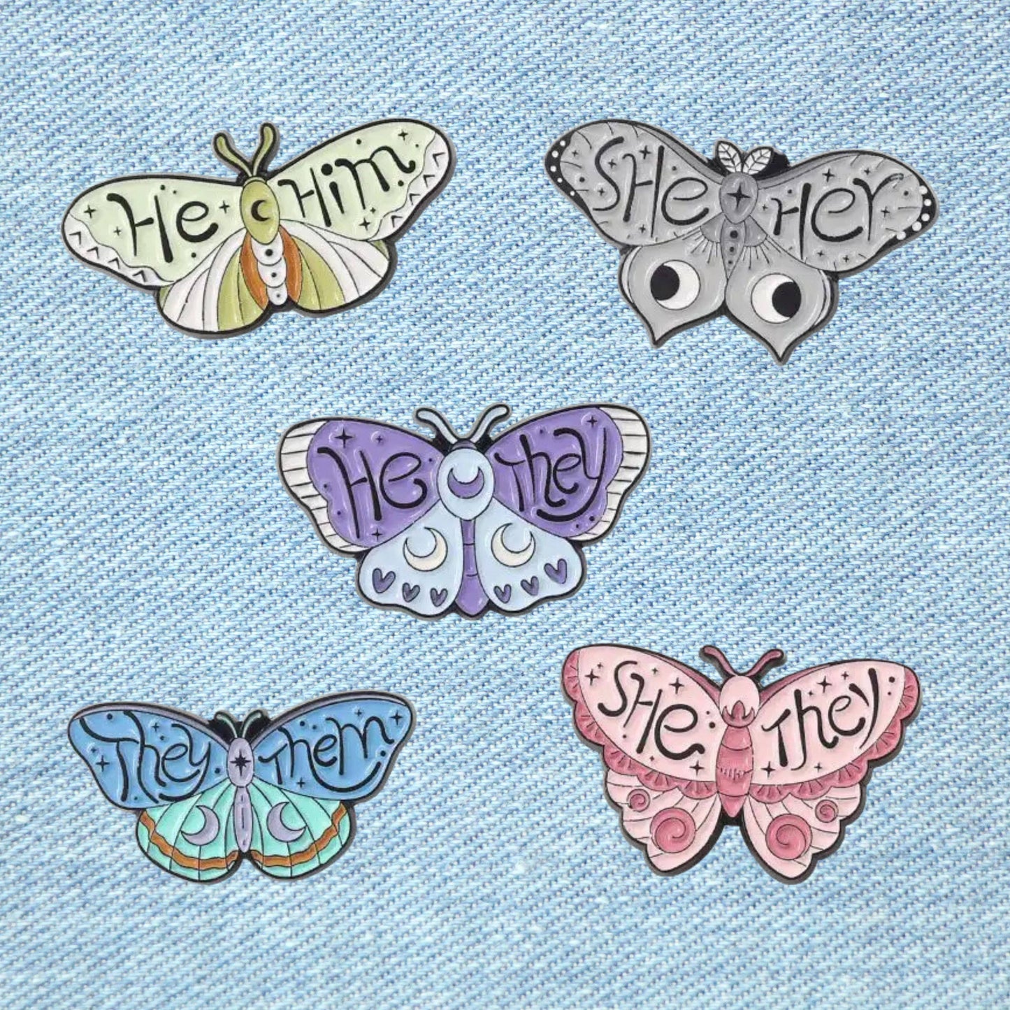 Butterfly Enamel Pin: Pronoun Wings, Nature-Inspired Jewelry