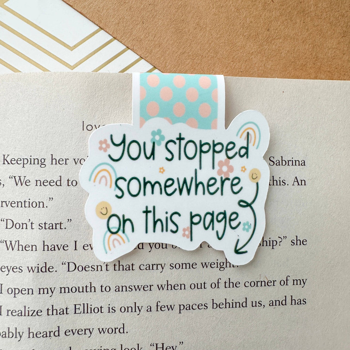 You Stopped Somewhere on This Page Cute Magnetic Bookmark