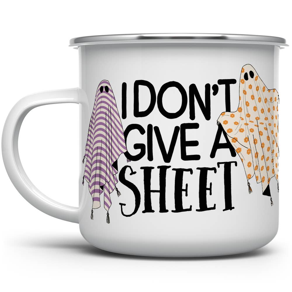 I Don't Give a Sheet Ghost Halloween Camp Mug, Fall Gifts